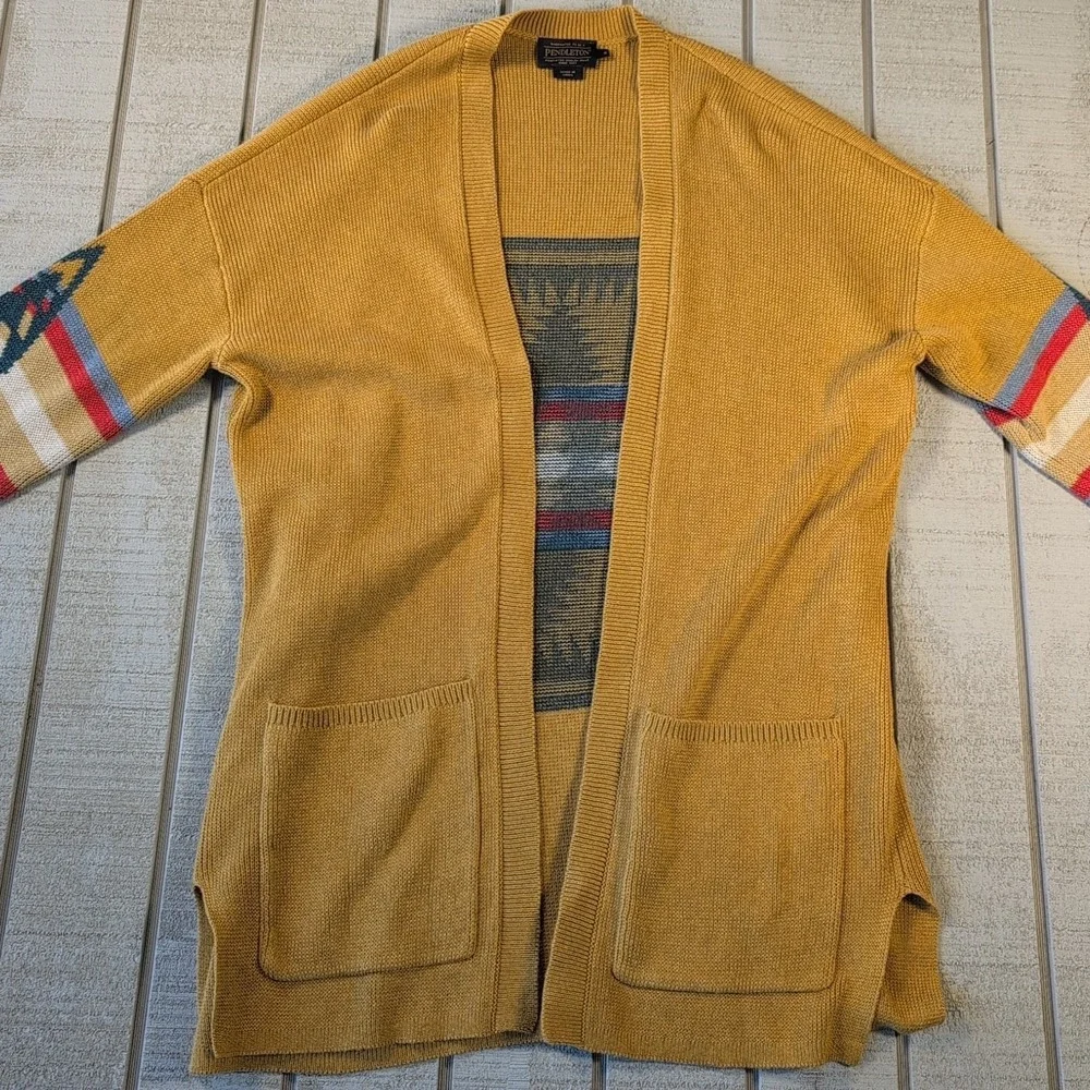 Pendleton Chief Aztec Cardigan‎ Jacket Mens S Southwest Tribal Cotton Open Front - Picture 3 of 10